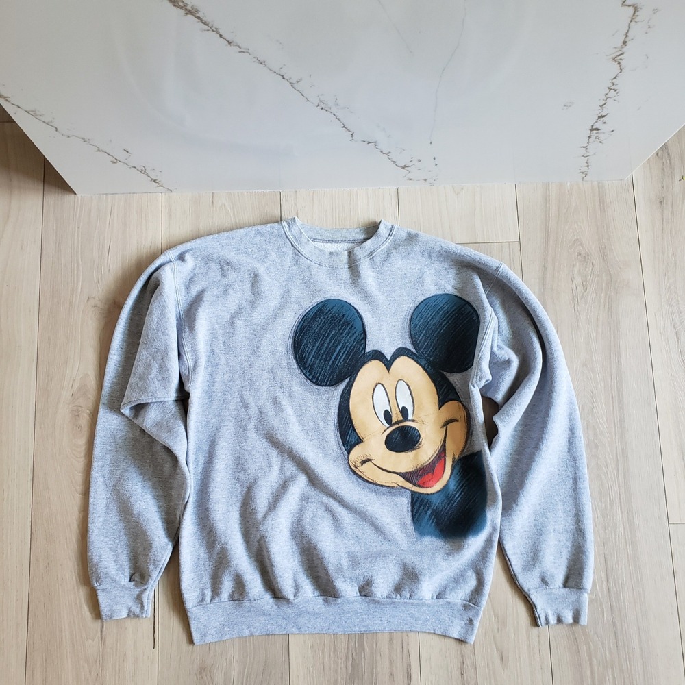 Disneyland Sweater Unisex M Vintage Mickey Mouse Sketch Hanes Disney‎ Sweatshirt
